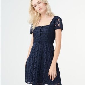 Aeropostale Navy Blue Lace Corset Mini Dress​